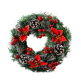 1 x RAW Customer Returns 30 cm Christmas wreath, door wreath, Christmas reusable artificial wreath, front door decoration, Christmas wreath, craft decoration, fir wreath, balls, flowers for door, window, ornament - RRP €21.8