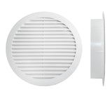 1 x RAW Customer Returns Round ventilation grille, plastic ventilation grille, with mosquito net, white, Made in Italy 100 mm H25 mm, hole 80 mm  - RRP €24.0