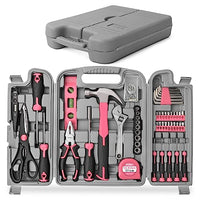 1 x RAW Customer Returns Hi-Spec 56-piece household tool set for women, pink tool case with small hammer and screwdriver set. Hand tools in pink, ideal for women and beginners - RRP €32.99