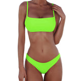 1 x RAW Customer Returns meioro Bikini Sets for Women Push Up Thong Low Waist Swimsuit Bikini Set Swimwear Beachwear XS, Light Green  - RRP €27.99