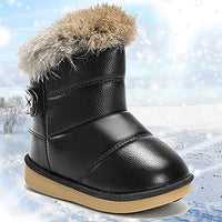 1 x RAW Customer Returns Gaatpot Winter Boots Children Boys Snow Boots Warm Lined Slip-On Boots Waterproof Girls Short Shaft Winter Boots Shoes Size Black 22 EU 23CN - RRP €26.51