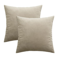 1 x RAW Customer Returns MIULEE velvet cushion cover decorative cushion cover decorative cushion cover with hidden zipper 45 x 45 cm set of 2 taupe - RRP €15.49