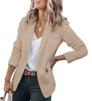 1 x RAW Customer Returns Cicy Bell Women s Blazer Suit Jackets Casual Blazer Ladies Open Front Long Sleeve Work Jackets Khaki XXL - RRP €52.99