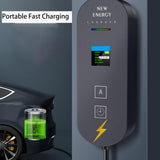 1 x RAW Customer Returns Type 2 charging cable Schuko plug 3.68kW 5m, 8A-16A , electric car EV charger with LED digital display, mobile wallbox charging cable car type 2 Schuko plug, EV charger for electric cars PHEV EV black  - RRP €129.0