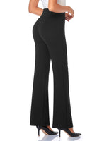 1 x RAW Customer Returns Tapata Women s 71cm 76cm 81cm 86cm Bootcut Stretch Trousers High Waist Women Office Trousers Work Trousers Tummy Control Long Elegant Flared Trousers Leisure Trousers Yoga Trousers 81cm Black XL - RRP €45.37