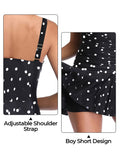 1 x Brand New Summer Mae Plus Size Swimsuit One Piece with Skirt Adjustable Bathing Dress Black Dots 4XL - RRP €41.99