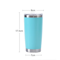 1 x Brand New HUIEYE 590 ml insulated stainless steel cup, 20 oz coffee to go cup with lid, double-walled vacuum-tight leak-proof powder-coated water cup, insulated cup for hot and cold coffee blue  - RRP €14.11