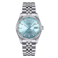 1 x RAW Customer Returns CADISEN Automatic Watch Men Mechanical Automatic Watch Sapphire Glass and Stainless Steel Bracelet Watch 8053 Light blue  - RRP €121.0