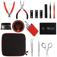 1 x RAW Customer Returns Jig Coil DIY Tools Kit, Build Coil Kit Complete Package, Ohm Meter, Diagonal Pliers, Scissors, Screwdriver, Ceramic Elbow Tweezers, A1 Heating Wire, Free High Quality Cotton, Enhanced Edition - RRP €25.7