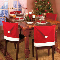 6 x Brand New SUNTRADE 4 Pack Santa Hat Dining Chair Covers, for Christmas Xmas Dining Table Chairs Decoration - RRP €122.4