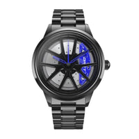 1 x RAW Customer Returns DriftElement Nitro rim watch men M3 sports car men s wristwatch in 3D design made of stainless steel individual designer quartz watch with mineral glass blue  - RRP €103.9