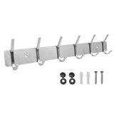 1 x RAW Customer Returns Coat hooks wall, coat rack metal, wall coat rack stainless steel, hook rail coat rack, hook rail for bedroom bathroom kitchen, coat hooks for clothes, jacket holder silver, 6 hooks  - RRP €17.99