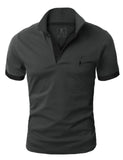 1 x RAW Customer Returns GLESTORE Polo Shirt Men, T Shirts Men, Shirt Men Short Sleeve Giraffe Embroidery T-Shirt Summer Slim Fit Golf Sports Grey Black XXL - RRP €17.14