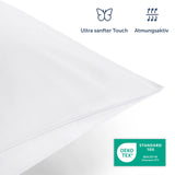 1 x RAW Customer Returns Blumtal bed linen 155x200 cm 2 pillowcases 80x80 cm - Duvet covers made of breathable microfiber, super soft duvet cover set, Oeko-Tex certified, 3-piece - white - RRP €20.16