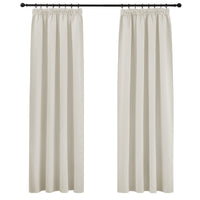 1 x RAW Customer Returns PONY DANCE Heat-resistant curtains living room curtains with ruffle tape set of 2 H 245 x W 140 cm blackout curtain ruffle tape for rail system thermal curtain heat protection, light beige - RRP €36.26