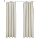 1 x RAW Customer Returns PONY DANCE Heat-resistant curtains living room curtains with ruffle tape set of 2 H 245 x W 140 cm blackout curtain ruffle tape for rail system thermal curtain heat protection, light beige - RRP €36.26