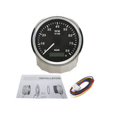 1 x RAW Customer Returns KUS Universal Tachometer Tachometer with Operating Hours Counter 8000 RPM for Petrol Engine 85 mm 12 V 24 V with Backlight Black  - RRP €44.32