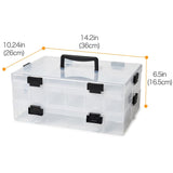 1 x RAW Customer Returns EZOWARE 2-Tier Stackable Plastic Storage Container, 118 Compartment Box with Removable Adjustable Dividers with Handle for Beads, DIY, Toy Bricks - RRP €24.99