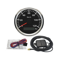 1 x RAW Customer Returns ELING Waterproof KM GPS Speedometer Odometer 120KM H For Car Motorcycle Tractor Truck With Backlight 85mm 12V 24V - RRP €65.18