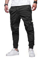 1 x RAW Customer Returns Elegancity Black jogging bottoms, men s cargo trousers, plain trousers, men s causal sports trousers, elastic leisure trousers with 6 pockets, XL - RRP €21.42