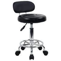 1 x RAW Customer Returns KKTONER Swivel Stool with Adjustable Height Backrest with Footrest Black - RRP €44.99