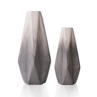 1 x RAW Customer Returns TERESA S COLLECTIONS 2 x Modern Ceramic Vase for Interior Decoration Decorative Vases Gray and White for Living Room Fireplace Table Decoration 28cm - RRP €24.18