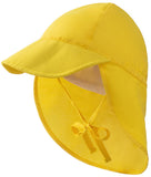 2 x Brand New Yixda Baby UPF 50 Sun Hat Girls Boys Outdoor UV Protection Swimming Cap Summer Cap Yellow, 0-2 Years  - RRP €55.2