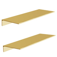 1 x RAW Customer Returns Metal wall shelf, decorative floating shelf set of 2, brushed gold wall shelf, 40cm shelf board, wall-mounted shower shelf, shelves for walls for presentation in bedroom, living room, bathroom, office - RRP €29.74