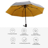 1 x RAW Customer Returns Atyhao Parasol Folding Waterproof Umbrella Portable 3 Folding Automatic Parasols Anti-sun Umbrella Yellow for Outdoor Travel - RRP €20.4