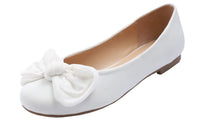 1 x RAW Customer Returns Feversole Women s Fashion Round Toe Ballet Flat Fluffy Elastic Cute Bow White 38 EU - RRP €28.99