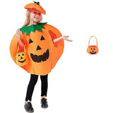 5 x Brand New YKKJ Halloween Pumpkin Costume,Kids Halloween Clothes Pumpkin Costume Kids Cosplay Party Dresses with Beanie Hat and Candy Bags - RRP €54.95