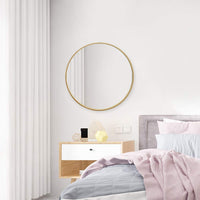 1 x RAW Customer Returns KINGFINE Wall Mirror Bamboo Round Entrance Areas, Bathrooms, Living Rooms 50CM  - RRP €60.49