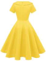 1 x RAW Customer Returns Wedtrend Women s Cocktail Dress Rockabilly Evening Dress Short Vintage Ladies 1950s Yellow XXL - RRP €33.29