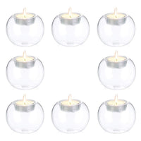 3 x Brand New Sziqiqi Round Crystal Candle Holder, Candle Dinner Decorations, Heat Resistant Glass, Wedding, Marriage Proposal, Candle Holder Jewelry, 8 Pieces - RRP €68.94