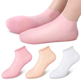 1 x RAW Customer Returns 3 Pairs Silicone Socks Silicone Gel Socks Moisturizing Socks Silicone Moisturizing Socks for Foot Care Dry Feet Cracked Heel Softening Rough Skin, White, Skin Color, Pink L  - RRP €18.16