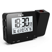 1 x RAW Customer Returns FanJu FJ3531B digital projection alarm clock with temperature and time projection, USB port, indoor temperature and humidity DCF automatic time adjustment calendar - RRP €23.18