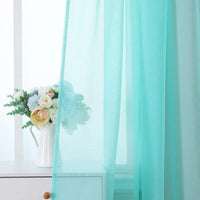 1 x Brand New MIULEE 2 Pieces Translucent Polyester Curtains for Modern Bedroom Window Living Room Curtains for Living Room Bedroom Dining Room Living Room Kitchen Living Room 140x280cm Turquoise - RRP €27.26