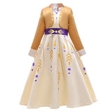 1 x RAW Customer Returns IBTOM CASTLE - Princess Rapunzel Costume, Long, for Carnival Parties, Bridesmaid, Cosplay, Sizes 98-140 Yellow Anna 5-6 Years - RRP €30.55