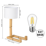 2 x RAW Customer Returns ELINKUME Robot Bedside Lamp, Creative Table Lamp with Adjustable Solid Wood Base, Living Room Modern E27 Table Lamp with Fabric Shade, Decorative DIY Lamps for Bedroom and Children s Room - RRP €80.42