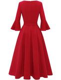 1 x RAW Customer Returns Homrain Red Dresses Women Elegant Long Sleeve Dresses Formal Dresses for Wedding Cocktail Dress Christmas Dress Red 3XL - RRP €43.99