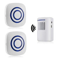 1 x RAW Customer Returns Passage alarm, HommyFine shop bell wireless alarm system with motion detector access detector motion bell with 38 ring tones driveway alarm set with blue LED display - RRP €30.24