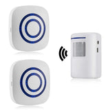 1 x RAW Customer Returns Passage alarm, HommyFine shop bell wireless alarm system with motion detector access detector motion bell with 38 ring tones driveway alarm set with blue LED display - RRP €30.24