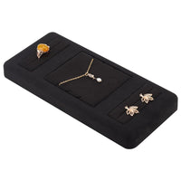 1 x Brand New PH PandaHall Microfiber Jewelry Tray, Black Jewelry Necklaces Storage Tray Earrings Rings Showcase Jewelry Display Stand for Online Retail Store - RRP €50.89