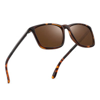 1 x RAW Customer Returns JIM HALO Polarized Driving Sunglasses Retro Square UV Protection Classic Sun Glasses Men Turtle Polarized Brown  - RRP €20.34