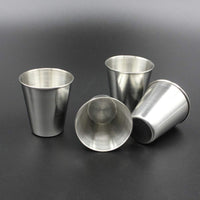 1 x RAW Customer Returns TOYANDONA 12pcs Stainless Steel Drinking Cups Portable Stainless Steel Drinking Cups for Whiskey Tequila Liqueur Cups 45ml 70ml Silver Black - RRP €20.4