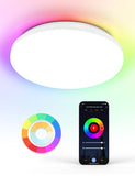 1 x RAW Customer Returns Maxcio WiFi LED Ceiling Light, Smart 24W LED Ceiling Light Compatible with Alexa and Google Home, 2400lm, RGB Cold Warm White Adjustable 3000-6500K, IP54 Waterproof Suitable for Bedrooms, Kitchens - RRP €35.23