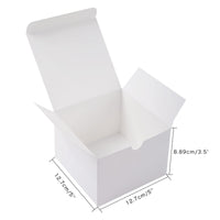 3 x Brand New komstuon gift box 50 pieces, 12.70 x 12.70 x 8.89 cm gift box with lid, kraft paper gift boxes for wedding, birthday, Mother s Day, anniversary white  - RRP €76.8