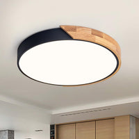 1 x RAW Customer Returns Qamra LED ceiling light, ceiling lamp 30cm, black ceiling light, modern wooden lamp for living room, bedroom, kitchen, dining room, hallway 4000K - RRP €20.16