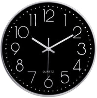 1 x RAW Customer Returns Taodyans Modern Wall Clock 30cm Without Ticking Sounds Kitchen Wall Clock Quartz Clock for Office Classroom Living Room Bedroom Black Silver  - RRP €19.99