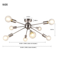 1 x RAW Customer Returns LynPon Modern Sputnik Ceiling Light Nickel Chandelier 8-Light Mid Century Light for Living Room Bedroom Kitchen Bar Restaurant - RRP €78.23